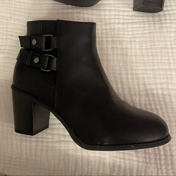 torrid Shoes - Torrid Black Buckle Heeled Bootie Size 11